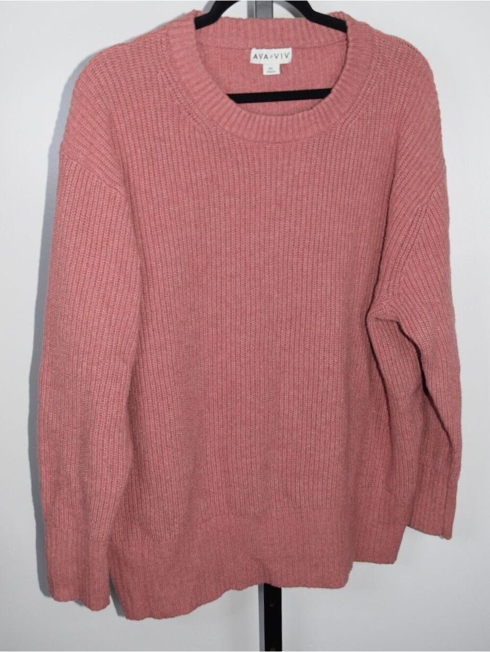 Ava & Viv Mauve Pink Chunky Knit Sweater Plus Size XXL